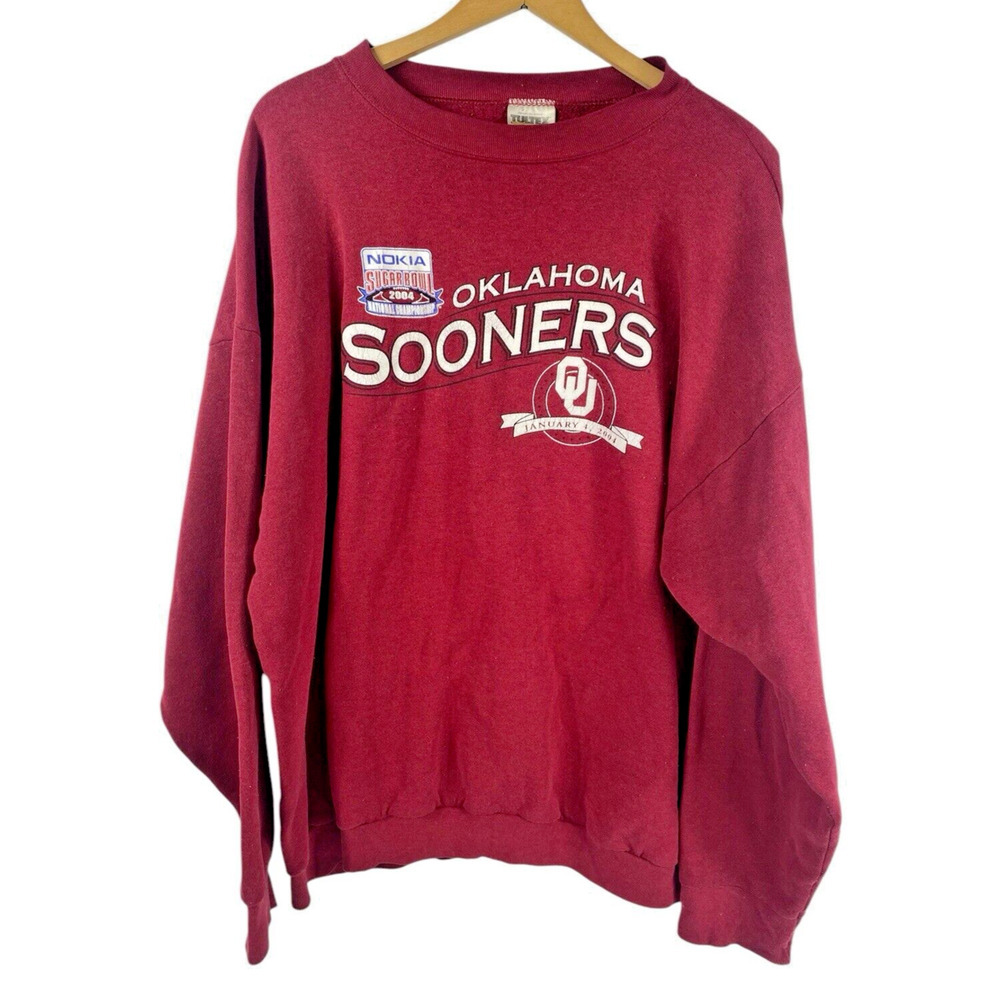OU Sooners Sweatshirt Size 2XL Vintage Mens Sugar Bowl 2004 Crewneck Oklahoma